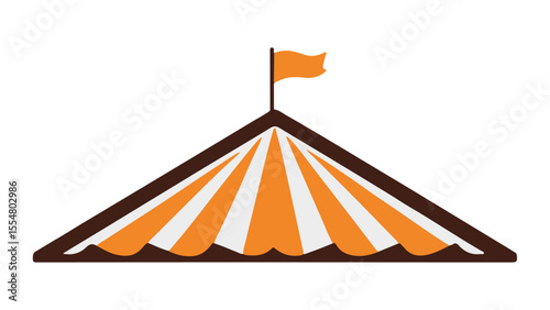 simple circus icon with circus roof illustration, simple circus roof vector illustration