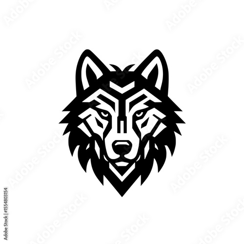 Modern Geometric Wolf Head Silhouette