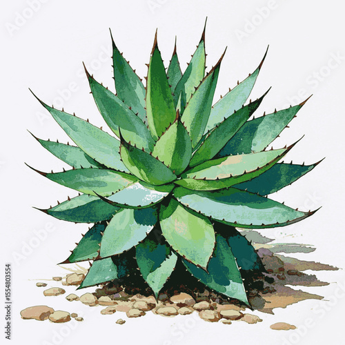 Blessed White Dots Auspicious plants Pearl Plant isolated watercolor vector illustration svg