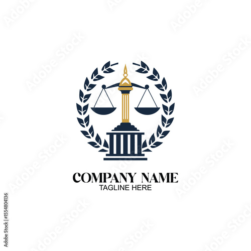 Justice's Emblem: A meticulously crafted illustration representing the scales of justice, encased by laurel leaves, symbolizing integrity, fairness, and the legal profession.