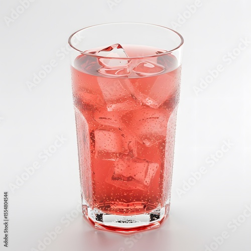 Wallpaper Mural Refreshing Glass of Red Soda with Ice Cubes Torontodigital.ca
