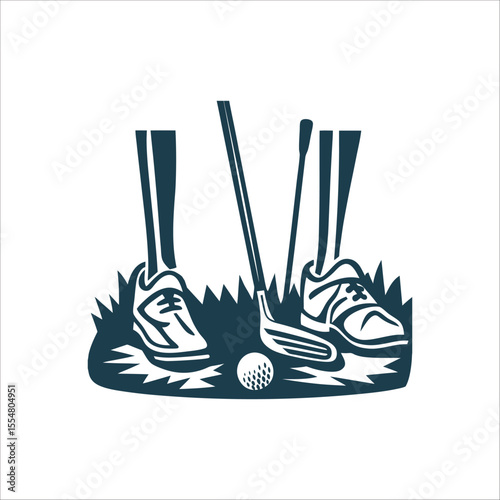 Golf Stance Vector Illustration unique Golf Stance Feet Two shoes aligned for a shot