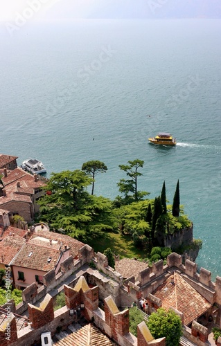 Malcesine, garda lake, italy, city, town, boat, architecture, view, panorama, old, travel, roof, cityscape, landscape, building, roofs, house, village, mediterranean, tourism, urban, houses, water