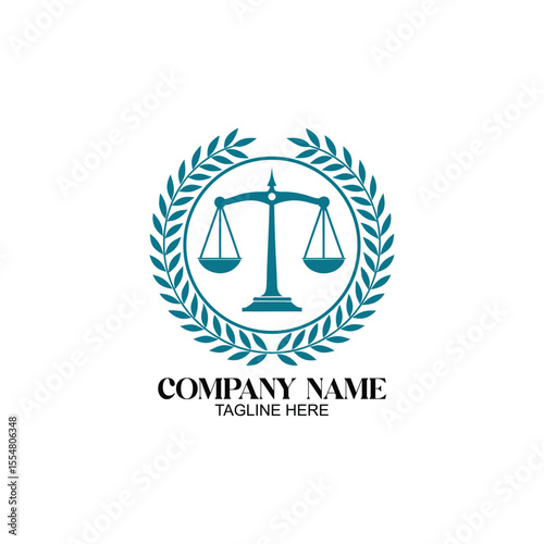 Justice's Balance: A symbol of justice and law, a balanced scale sits centered within a laurel wreath. representing fairness, equality, and the legal system.