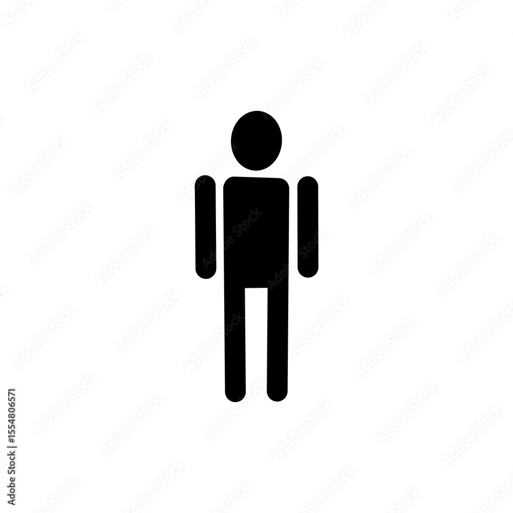 Standing Person Icon – Simple Front-Facing Human Pictogram・正面を向いた人物のアイコン|シンプルな立ちポーズのピクトグラム Standing Person Icon – Simple Front-Facing Human Pictogram・正面を向いた人物のアイコン|シンプルな立ちポーズのピクトグラム