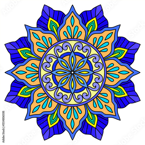 abstract mandala ornament, Vintage decorative elements. Oriental pattern, vector illustration. Islam, Arabic, Indian, Moroccan, Spain, Turkish, Pakistan, Chinese, mystic, ottoman motifs. decoration