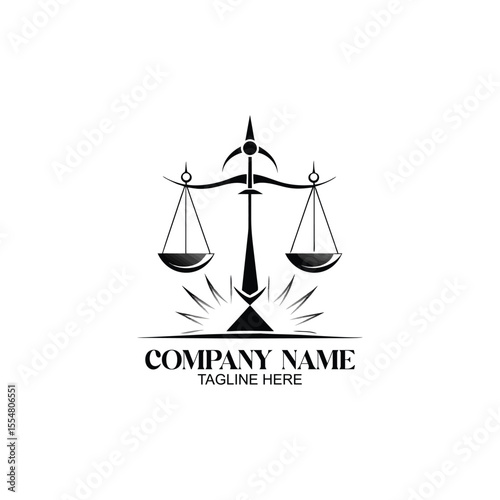Law and Justice: The emblem of justice, depicted in elegant black and white, symbolizes fairness, balance, and the principles that guide legal systems.