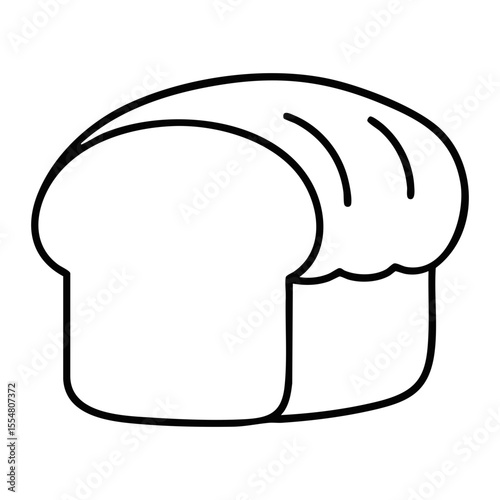 Bread loaf outline icon illustration isolated on white background