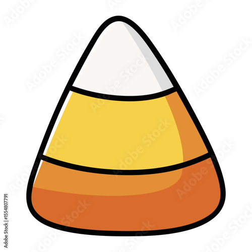 Simple candy corn icon in cartoon style isolated on white background
