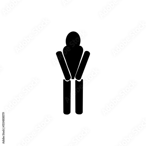 前かがみの人物アイコン｜腰痛・疲労・体調不良のピクトグラム
Person Bending Forward Icon – Back Pain, Fatigue, or Discomfort