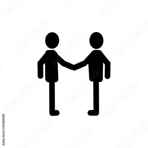 握手をする人物アイコン｜協力・合意・友好のピクトグラム
Handshake Icon – Cooperation, Agreement, Friendship Symbol