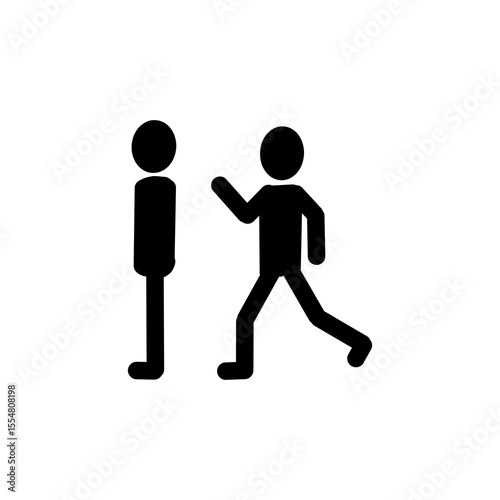 接近する人物アイコン｜訪問・対話・コミュニケーションのピクトグラム
Approaching Person Icon – Visit, Dialogue, and Communication Symbol