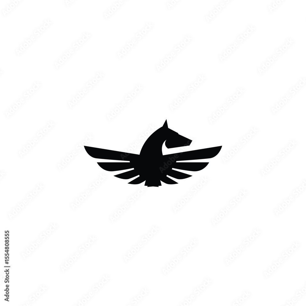 Fototapeta premium pegasus logo. Pegasus vector design for icon, symbol or logo