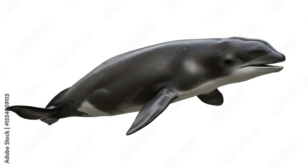 Naklejka premium Northern right whale dolphin, Right whale dolphin, Whale, Rare and Endangered The Northern Right Whale Dolphin