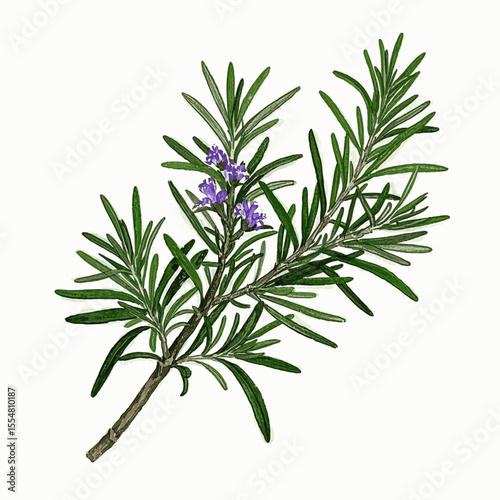 Blessed Evergreen Scent Auspicious plants Rosemary isolated watercolor vector illustration svg