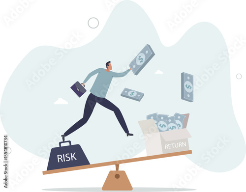 Investment high risk high expected return, investor risk appetite in securities and investment asset to get high reward concept. character life .