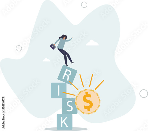 Investment risk, volatility and fluctuation in stock market that price will drop, stability and uncertainty concept. character life .