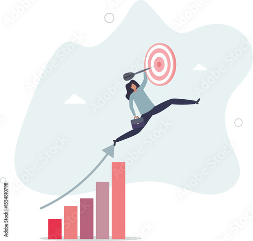 Business target achievement or success and reaching for target and goal concept. character life .