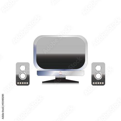 Monitor And Speaker Flat Icon