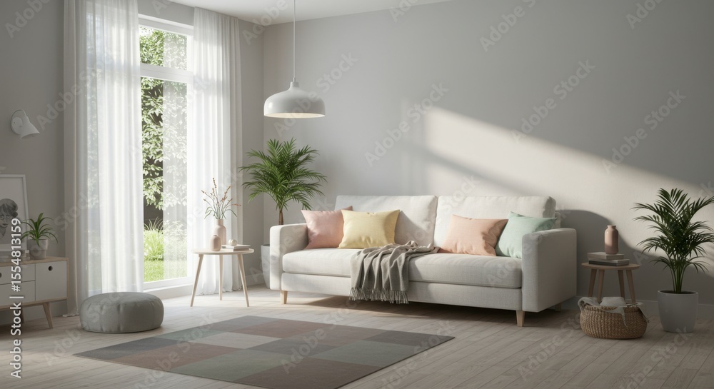 Fototapeta premium Modern living room interior design