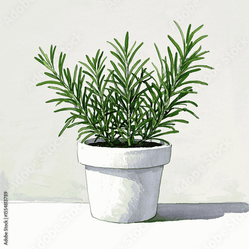 Memory's Silver LeafAuspicious plants Rosemary isolated watercolor vector illustration svg