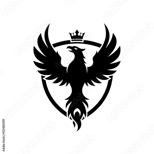 Phoenix Silhouette with Crown