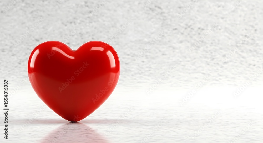 Fototapeta premium Red heart, Heart, Love, Red Heart on White Background