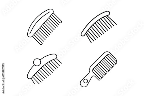 flea comb icon line art vector illustration