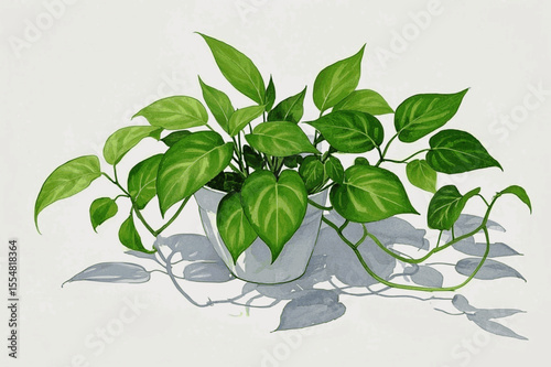 Lucky Leaf Cascade Auspicious plants Devil's Ivy isolated watercolor vector illustration svg