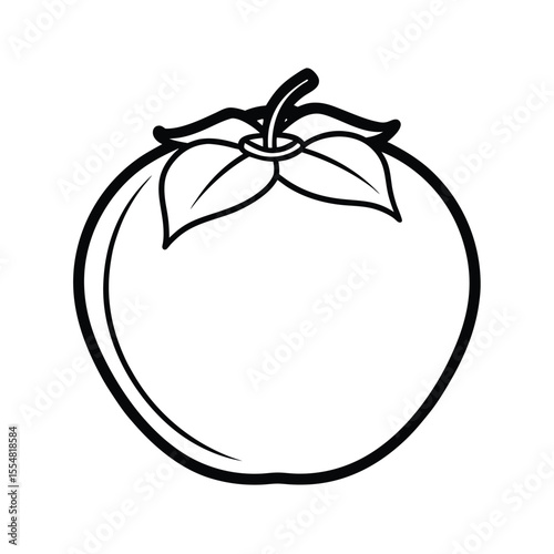 vector illustration of a persimmon fruit