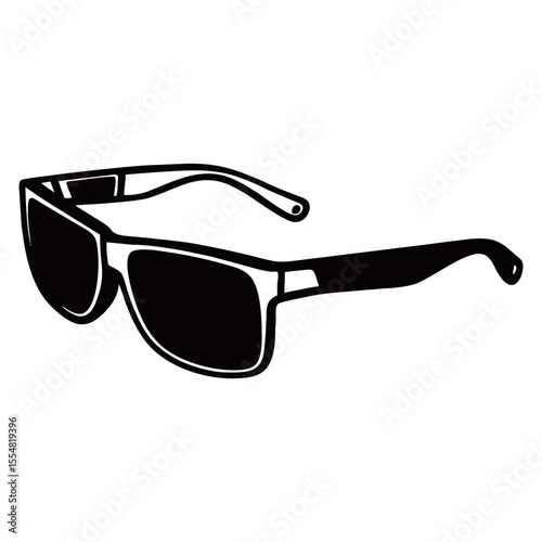 Silhouette image of glasses on white background