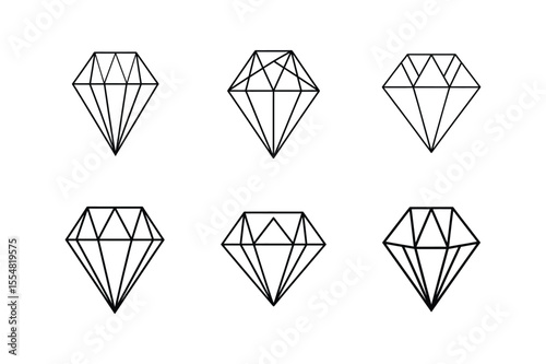 gem line art vector illustration