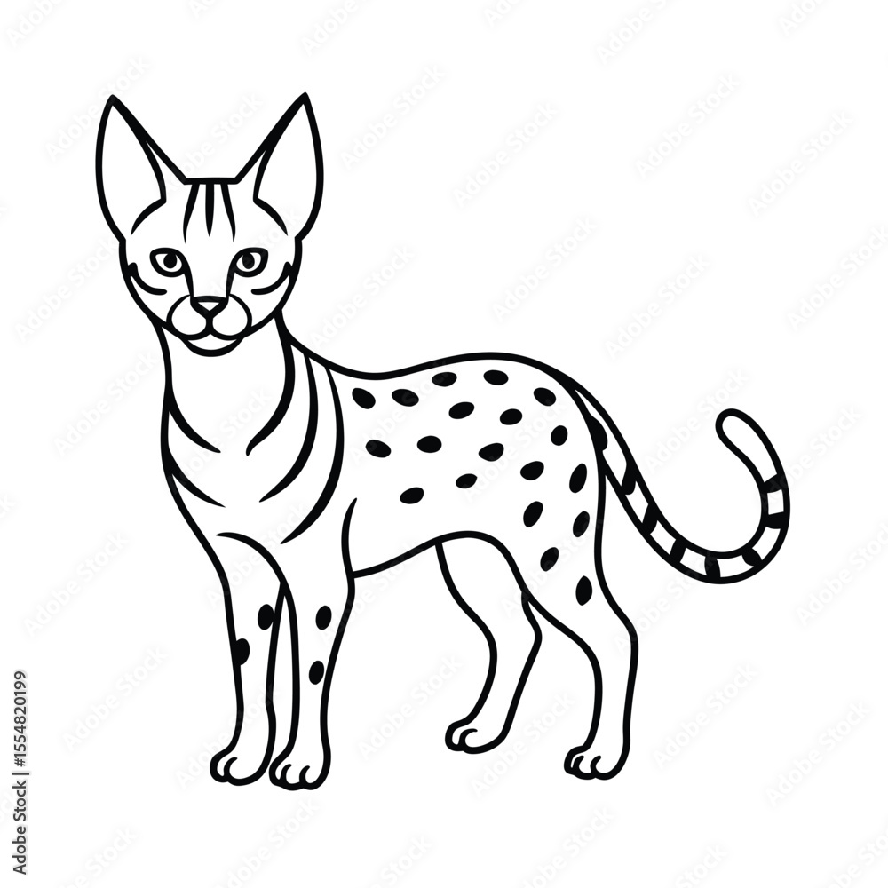 Obraz premium serval animal vector illustration
