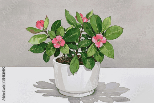 Thorned Blessing Auspicious plants Crown of Thorns isolated watercolor vector illustration svg