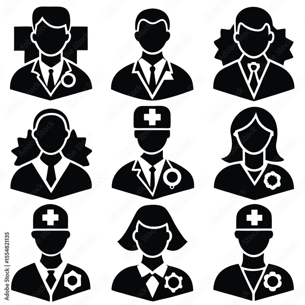 Medical Professionals & Healthcare Team Icons Medical Professionals & Healthcare Team Icons