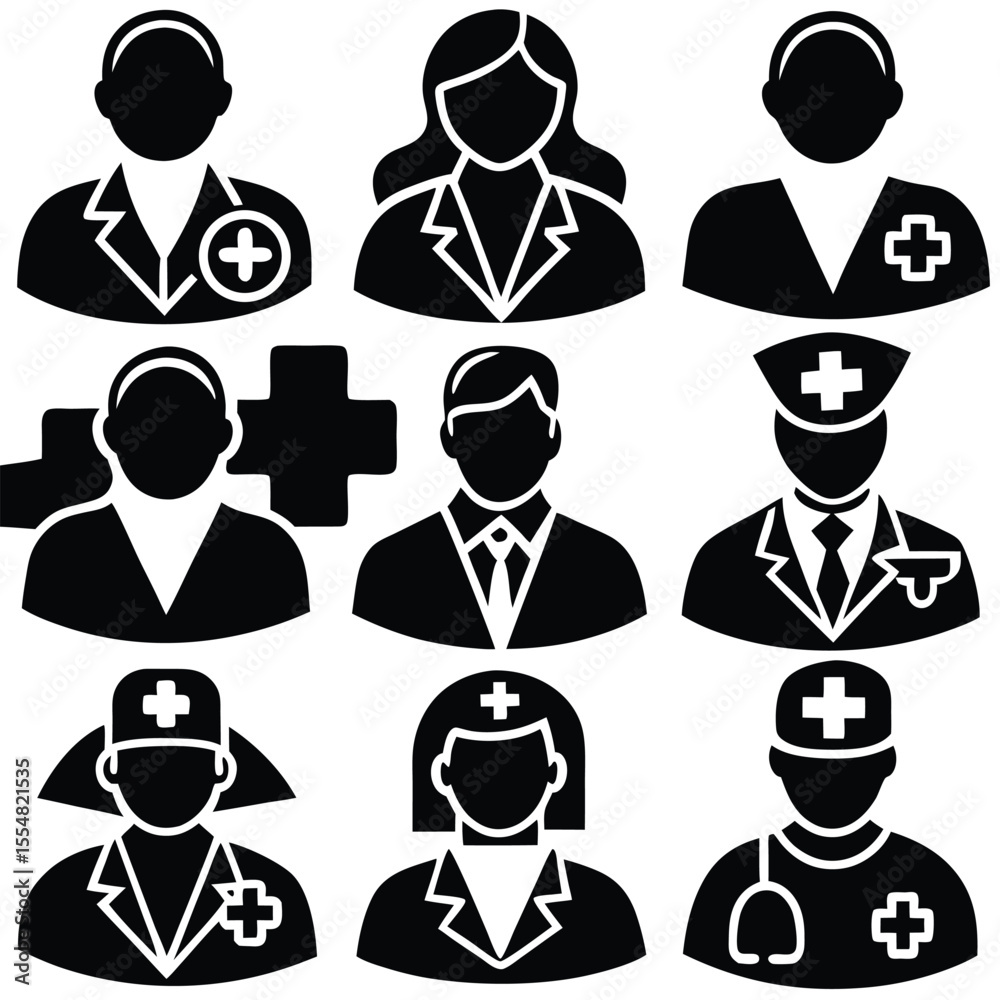 Medical Professionals & Healthcare Team Icons Medical Professionals & Healthcare Team Icons