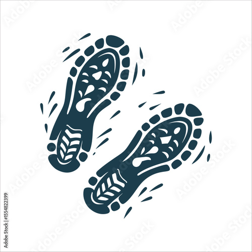 Stylized Rugby Boot Print Marks in Motion Rugby Boot Print Cleat marks in motion