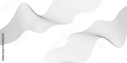 Abstratc particles halftone black gradient curve shape isolated on white background art. Vector in concept of technology  science  music wave modern simple