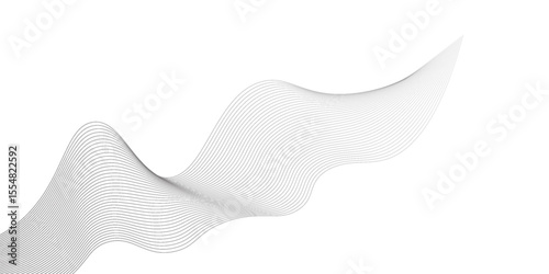Abstratc particles halftone black gradient curve shape isolated on white background art. Vector in concept of technology  science  music wave modern