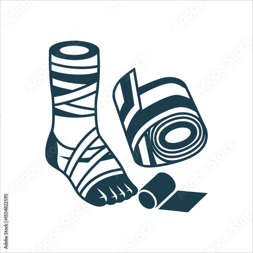 Foot Ankle Injury Strapping Tape Vector Design Injury Strapping Wrist ankle tape design