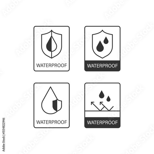 Waterproof Icon Set Vector Design.
