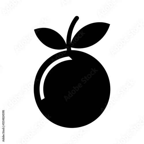 Single orange fruit isolated on white background