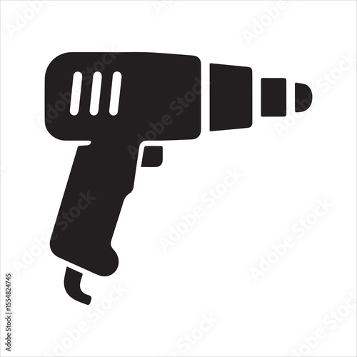 Electric Heat Gun Silhouette Icon Vector Tool Illustration