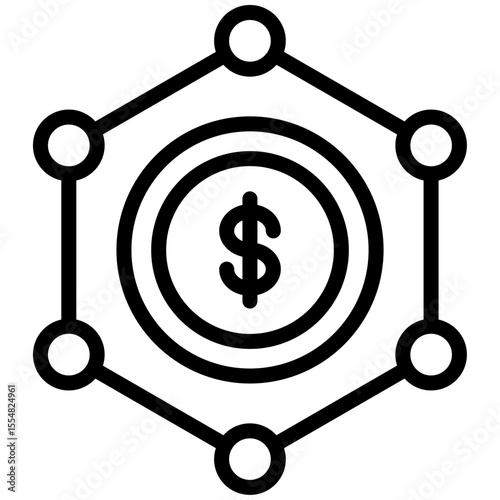 Decentralization icon for weather, website, application, printing, document, poster design, etc