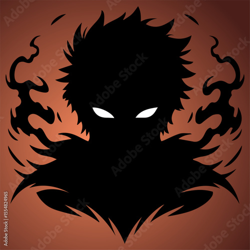 Anime silhouette, man anime style