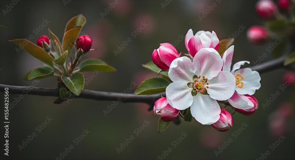 Fototapeta premium Apple blossom, Apple flower, Spring blossom, Delicate Apple Blossom in Spring