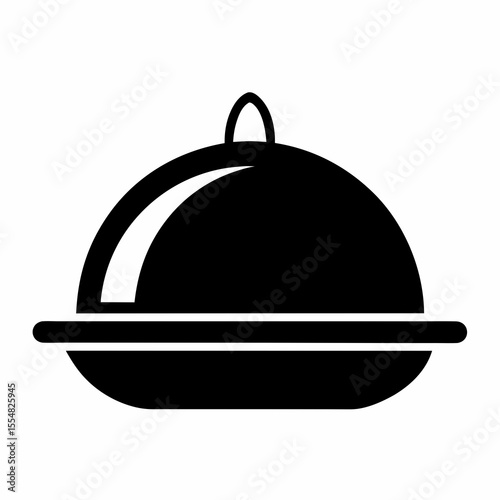 Food platter with dome cover isolated on white background