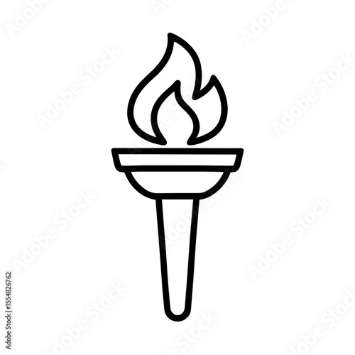 Torch icon representing justice, freedom, and enlightenment – outline version