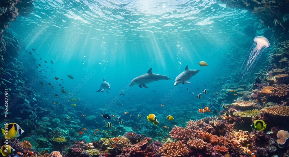 Underwater marine life, world oceans day abstract background, sustainability ideal for ocean related events, stock photo Underwater marine life, world oceans day abstract background, sustainability ideal for ocean related events, stock photo
