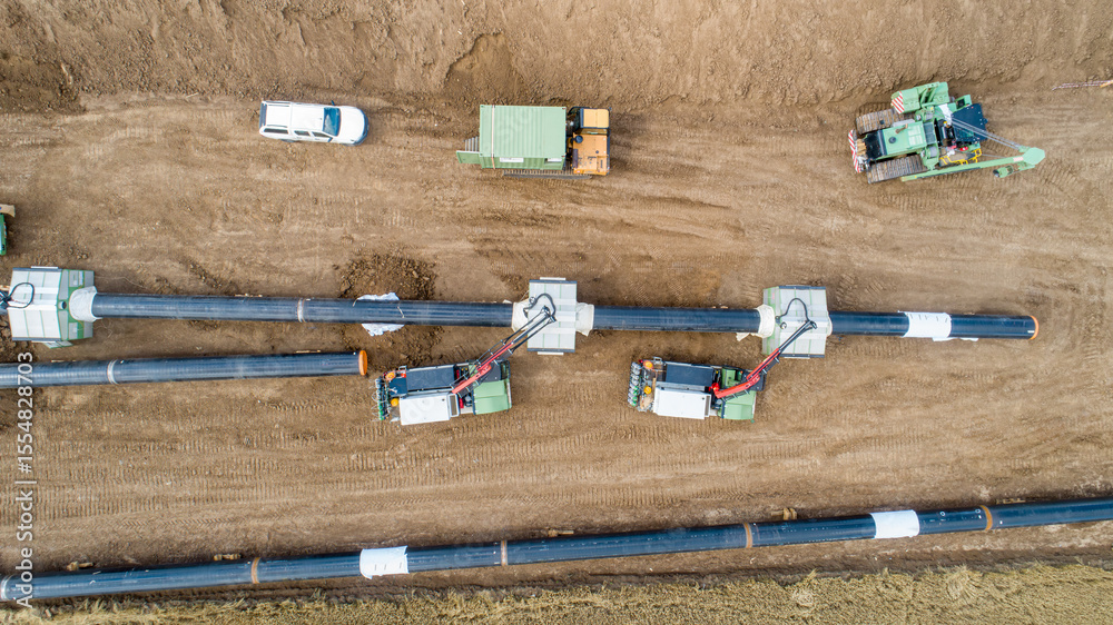 custom made wallpaper toronto digitalGas and oil pipeline construction. Pipes welded together. Big pipeline is under construction. Aerial view